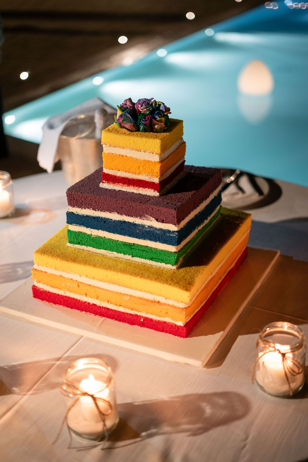 torta rainbow matrimonio
